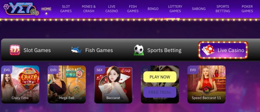 List of Casino Games on YE7